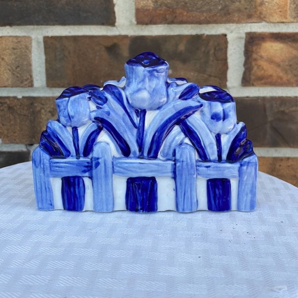 Deft Blue Hand Painted Blue Napkin Holder